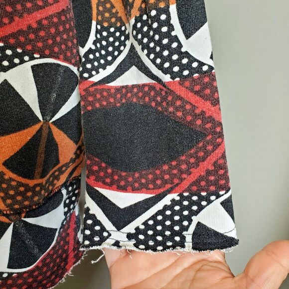 Free People Jacket Womens Medium Multicolor Geometric Tribal Cotton Knit Draped - Picture 9 of 12